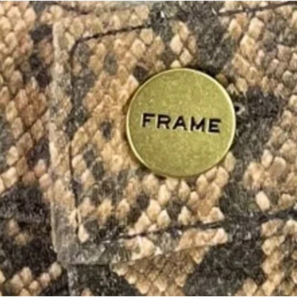 Frame Coated Python Brown Pants | Size 27 - image 3